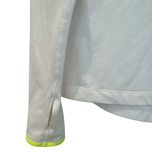 Nike Pro Dri Fit Long Sleeve Top Turtle Neck Cream Size Medium Activewear - Picture 3 of 8